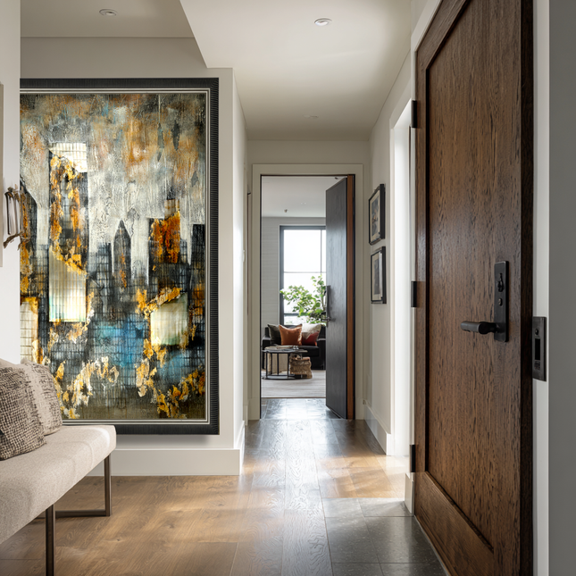 Canvas schilderij 'Abstracte skyline'