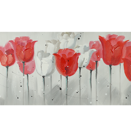 Canvas schilderij 'Abstracte tulpen'