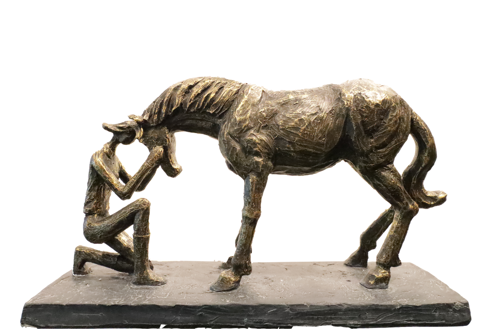 Sculptuur 'Paard met vrouw'