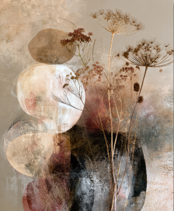 Schilderij 'Abstracte bladeren'