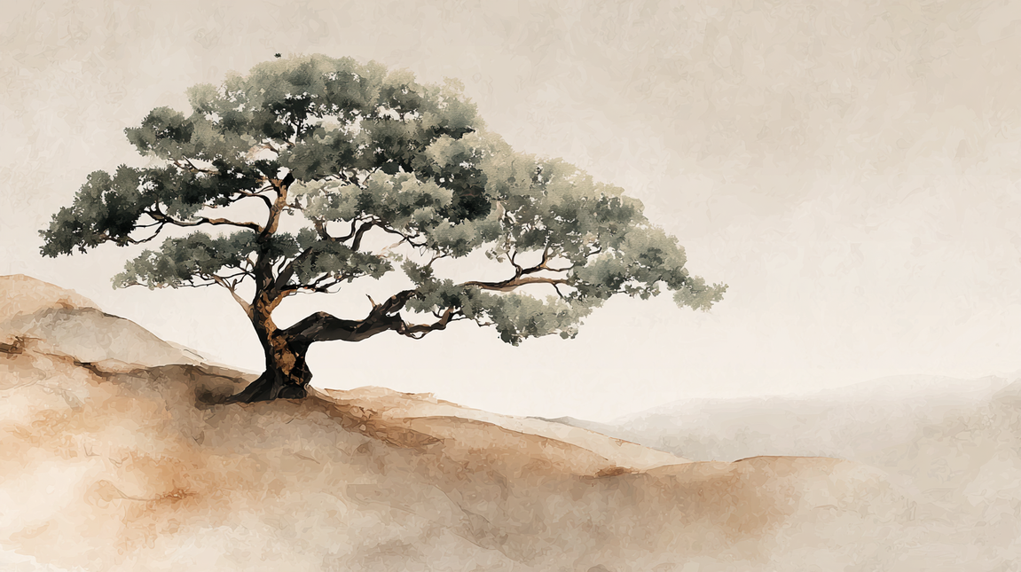 Schilderij 'Horizon Tree'
