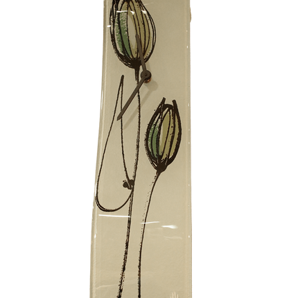 Wandklok met artistieke bloemen
