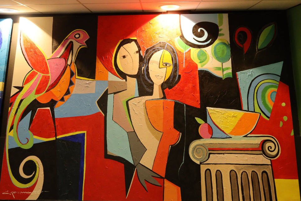 Canvas Schilderij van L.Paramount 'Garden Women'