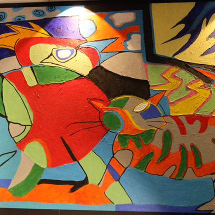 Canvas Schilderij van L.Paramount 'Abstract Animalparty'