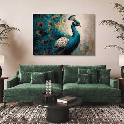 Schilderij 'Schitterende Verenpracht'