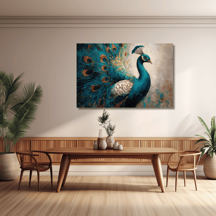 Schilderij 'Schitterende Verenpracht'