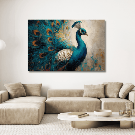 Schilderij 'Schitterende Verenpracht'