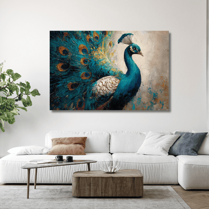 Schilderij 'Schitterende Verenpracht'