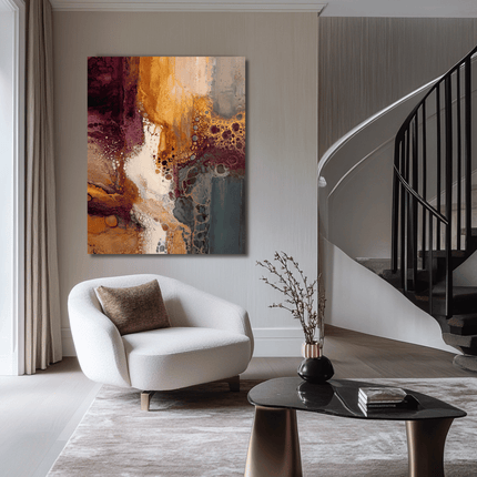 Schilderij 'Copper Harmony – Abstracte Elegance'