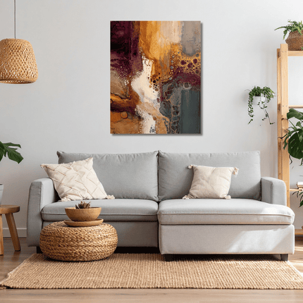 Schilderij 'Copper Harmony – Abstracte Elegance'