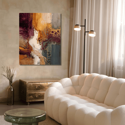 Schilderij 'Copper Harmony – Abstracte Elegance'