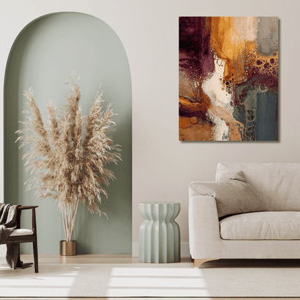 Schilderij 'Copper Harmony – Abstracte Elegance'
