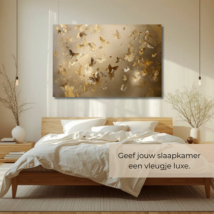 Schilderij 'The golden flowers 3.0'