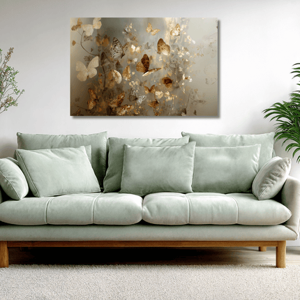 Schilderij 'The golden flowers 3.0'