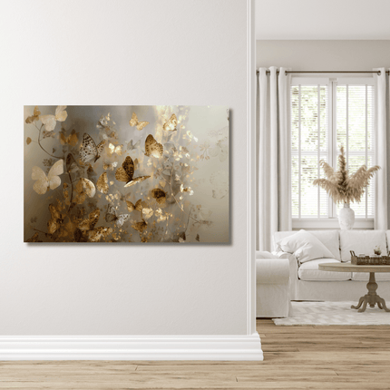 Schilderij 'The golden flowers 3.0'