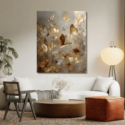 Schilderij 'The golden flowers'