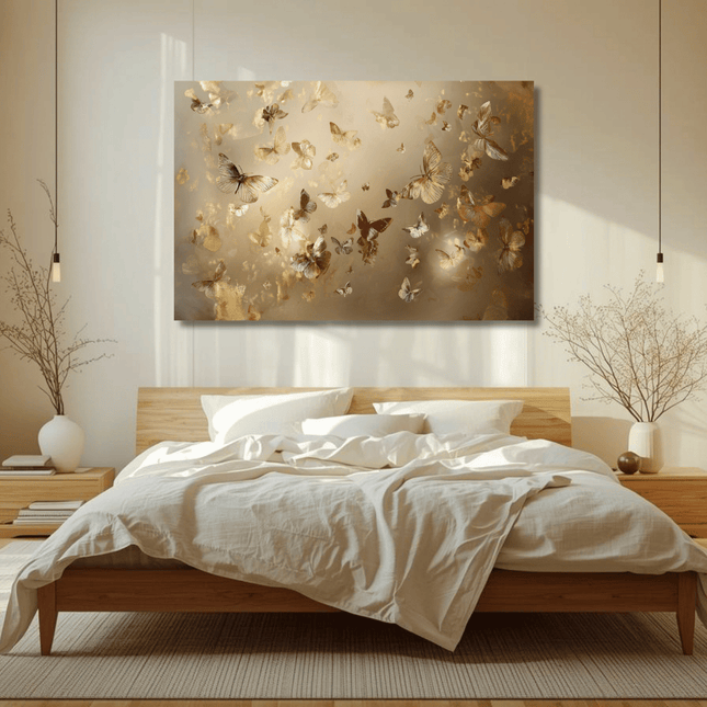 Schilderij 'The golden flowers 2.0'