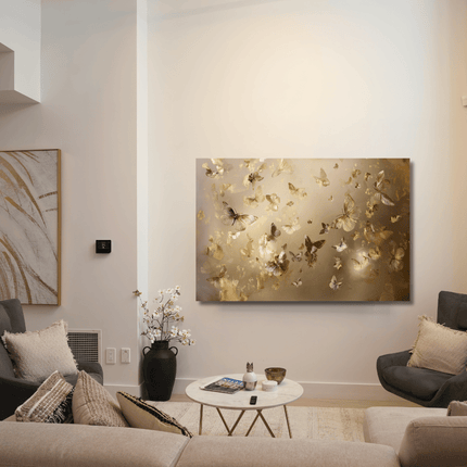 Schilderij 'The golden flowers 2.0'