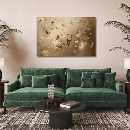 Schilderij 'The golden flowers 2.0'