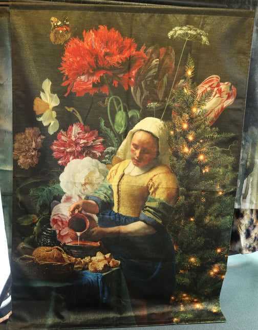 Wandkleed Melkmeisje kerst