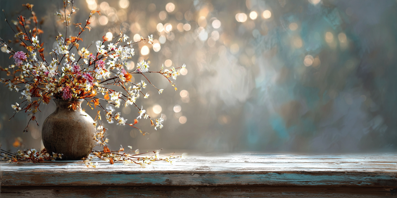 Schilderij 'Voorjaar aan tafel'