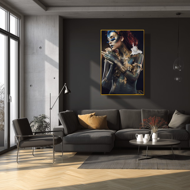 Ingelijste glasschilderij 'Beautiful Fantasy'