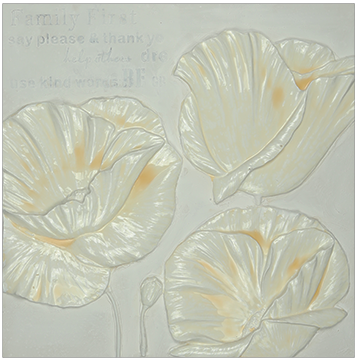 Canvas schilderij 'Drie bloemen'