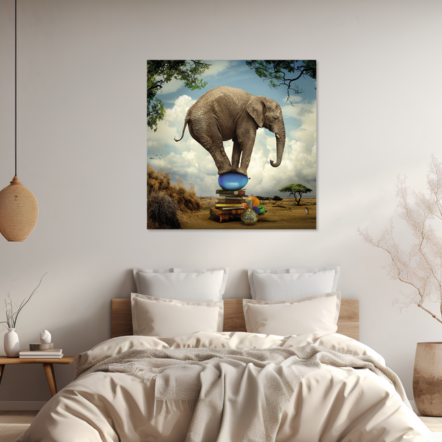 Aluart schilderij 'Balancing elephant'