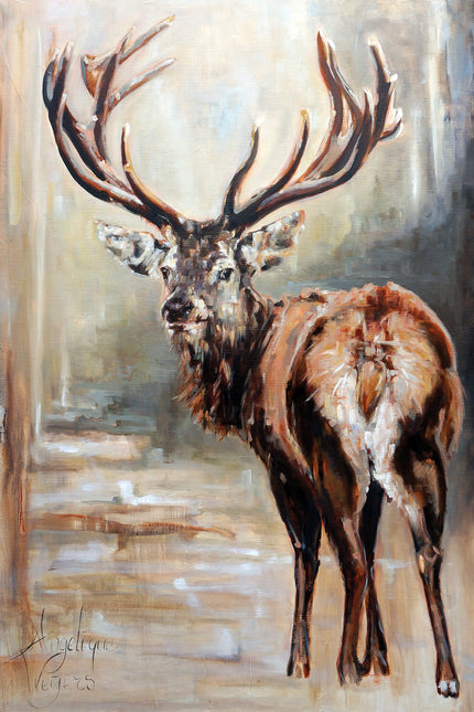 Schilderij 'Edelhert - Angelique Weijers'