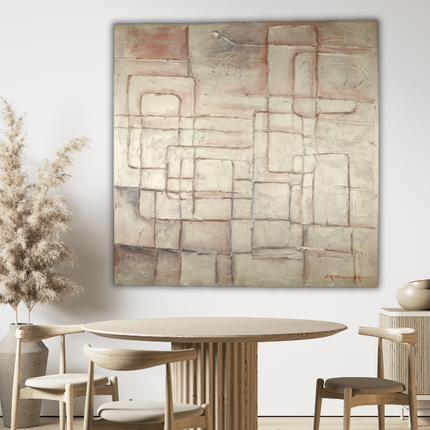 Canvas schilderij 'gouden lijnen spel'