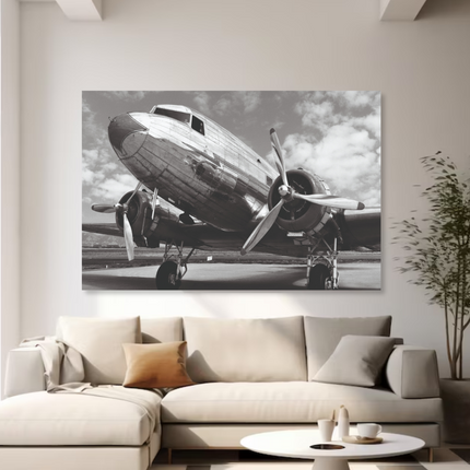 Aluart schilderij 'DC-3 in airfield'