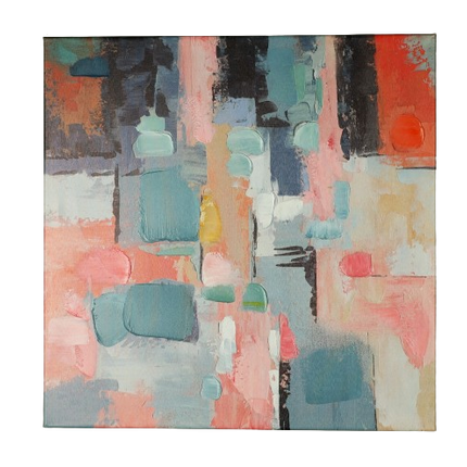 Canvas schilderij 'Abstracte pasteltinten'