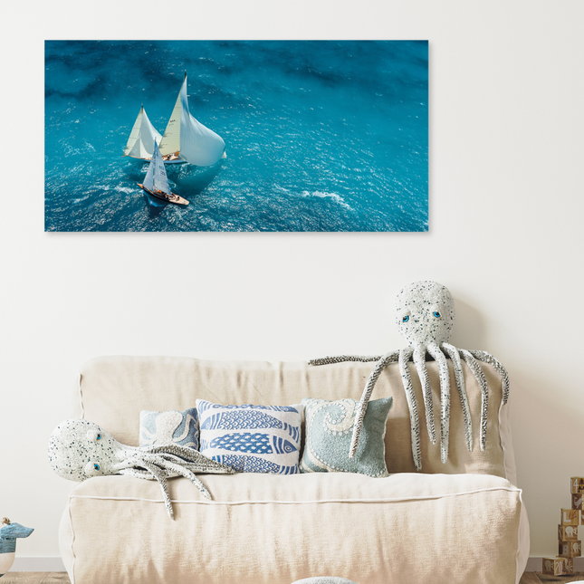 Aluart schilderij 'Croisement blue'