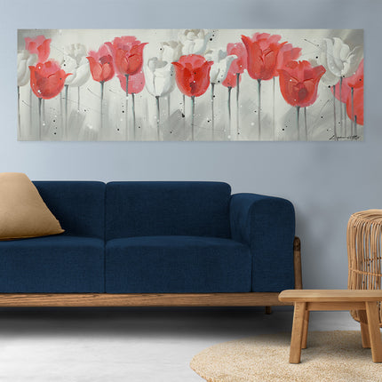 Canvas schilderij 'Abstracte tulpen'