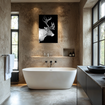Aluart schilderij 'Reindeer with big sprouts'