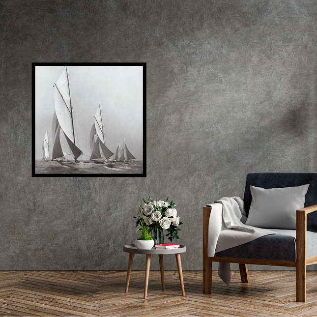 Ingelijste poster 'Sailboats sailing downwind 1920'