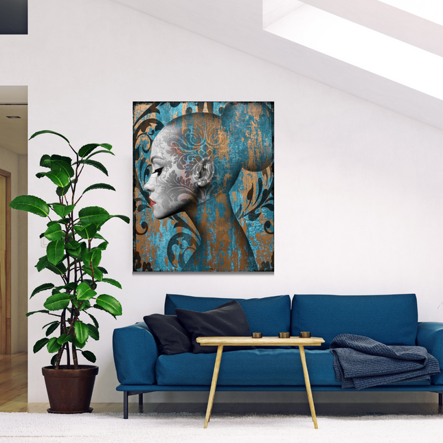 Leather dibond schilderij 'Avec amour'