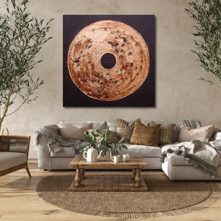 Aluart schilderij 'Bronzen munt'