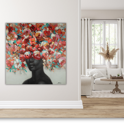 Canvas schilderij 'Bloemenkapsel'
