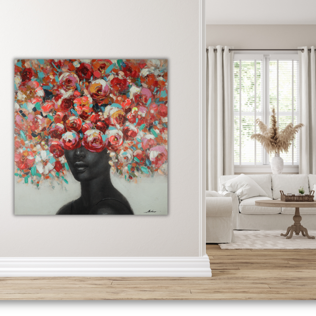 Canvas schilderij 'Bloemenkapsel'