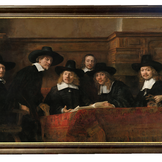 Canvas schilderij ‘De staalmeesters'