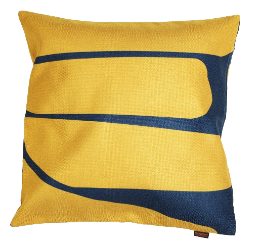 Sierkussen 'Geel en blauw'