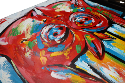 Canvas schilderij 'De kleurrijke varkens'
