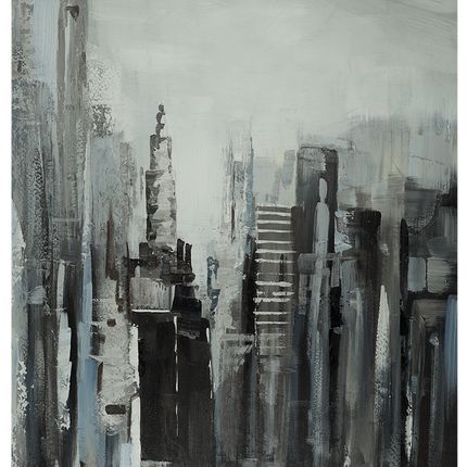 Canvas schilderij Mondiart 'Abstract Skyline'
