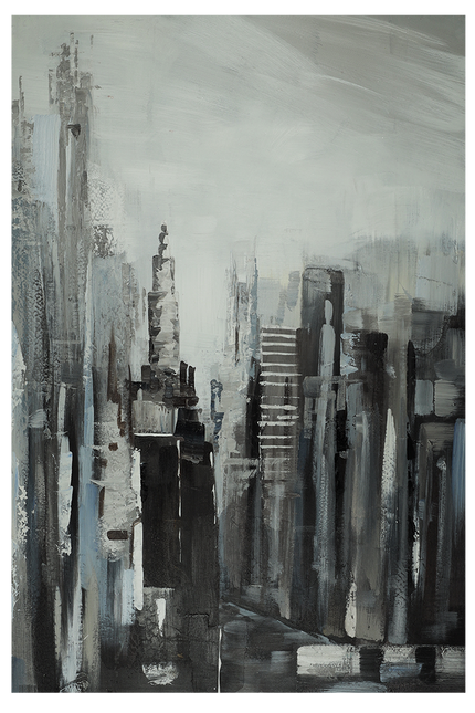 Canvas schilderij  'Abstract Skyline'