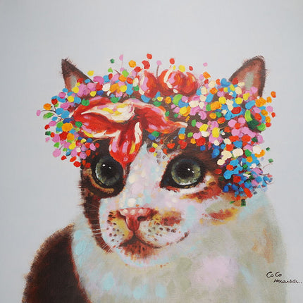 Canvas schilderij 'The hippie cat'