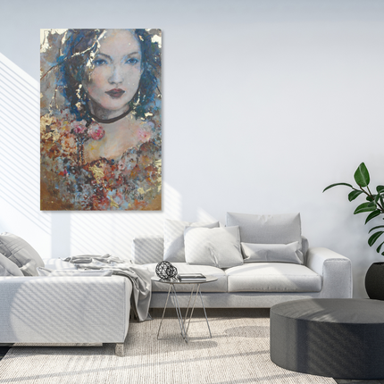 Aluart schilderij 'Woman Gold - Martje Waals'