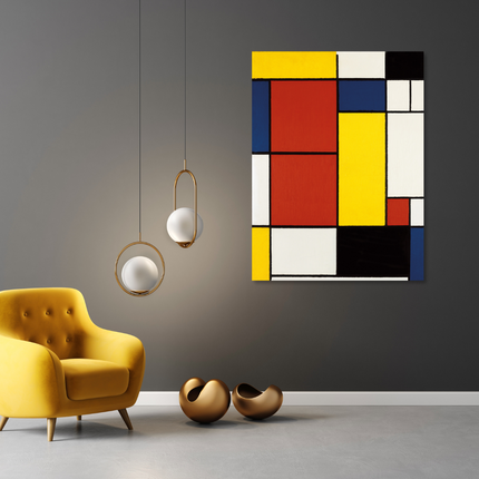 Aluart schilderij 'Abstracte vlakken - Piet Mondriaan'