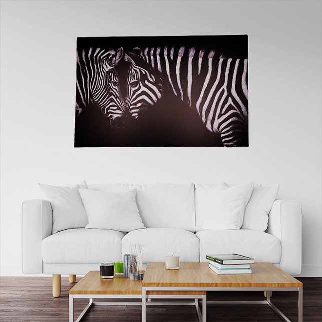 Canvas schilderij 'Love zebra's'