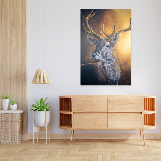 Aluart schilderij 'Edelhert met Gewei'